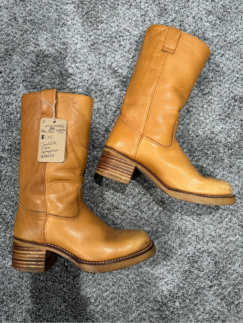 Women’s Saddle Tan Leather Mid-Calf Boots